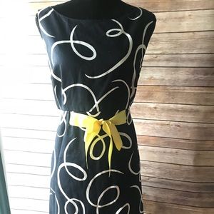 Sleeveless navy blue dress!   Pretty attached bow!